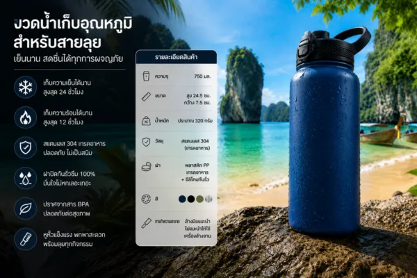 กระติกน้ำเก็บความเย็นสำหรับออกกำลังกาย — product 1